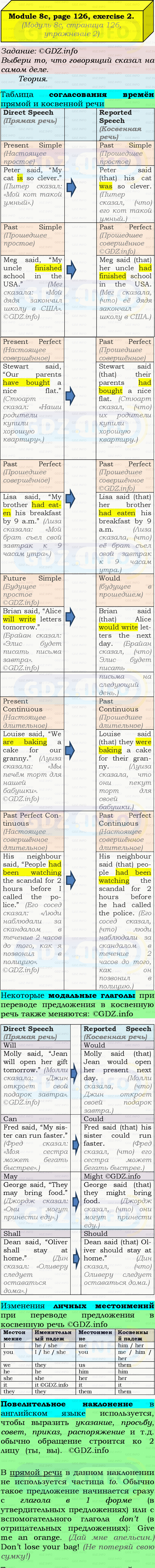 Фото подробного решения: Module 8, Страница 126-127, Номер 2 из ГДЗ по Английскому языку 9 класс: Ваулина (Учебник Spotlight)