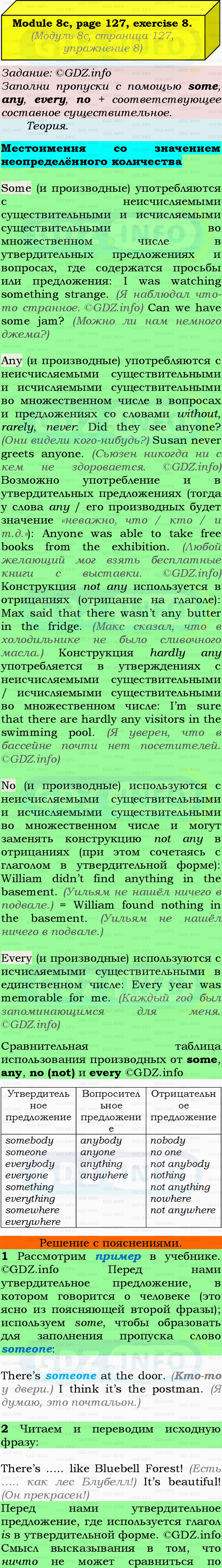 Фото подробного решения: Module 8, Страница 126-127, Номер 8 из ГДЗ по Английскому языку 9 класс: Ваулина (Учебник Spotlight)