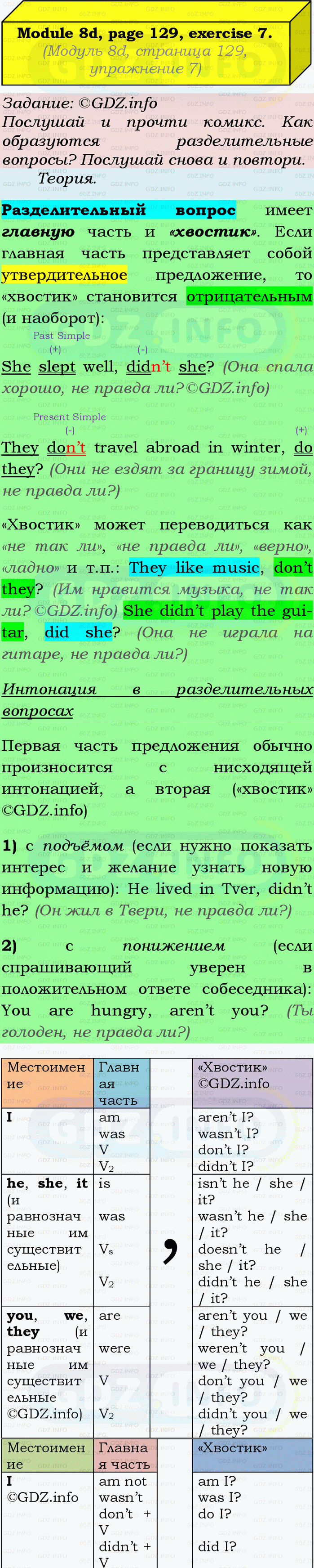 Фото подробного решения: Module 8, Страница 128-129, Номер 7 из ГДЗ по Английскому языку 9 класс: Ваулина (Учебник Spotlight)