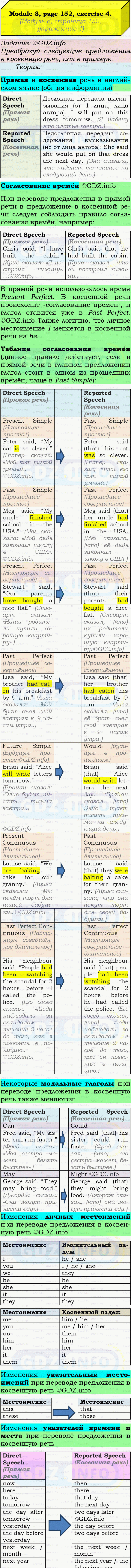 Фото подробного решения: Grammar Check, Страница 152-153, Номер 4 из ГДЗ по Английскому языку 9 класс: Ваулина (Учебник Spotlight)
