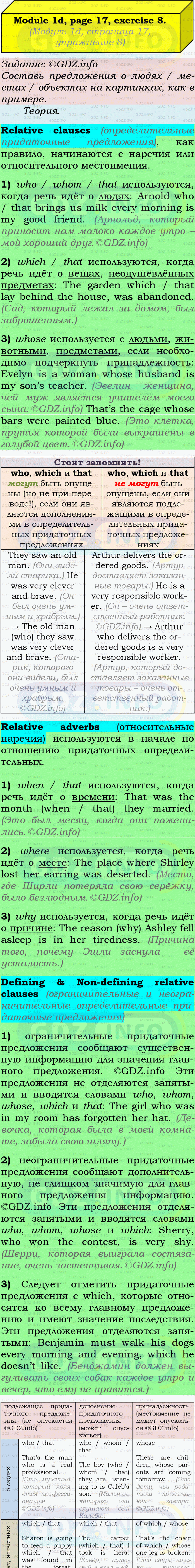 Фото подробного решения: Module 1, Страница 16-17, Номер 8 из ГДЗ по Английскому языку 9 класс: Ваулина (Учебник Spotlight)