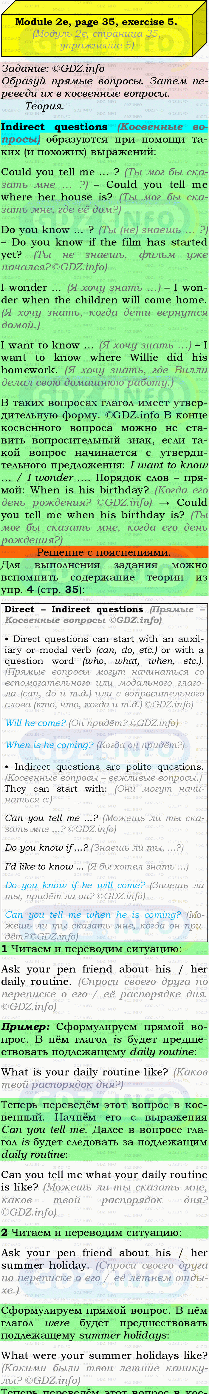 Фото подробного решения: Module 2, Страница 34-35, Номер 5 из ГДЗ по Английскому языку 9 класс: Ваулина (Учебник Spotlight)