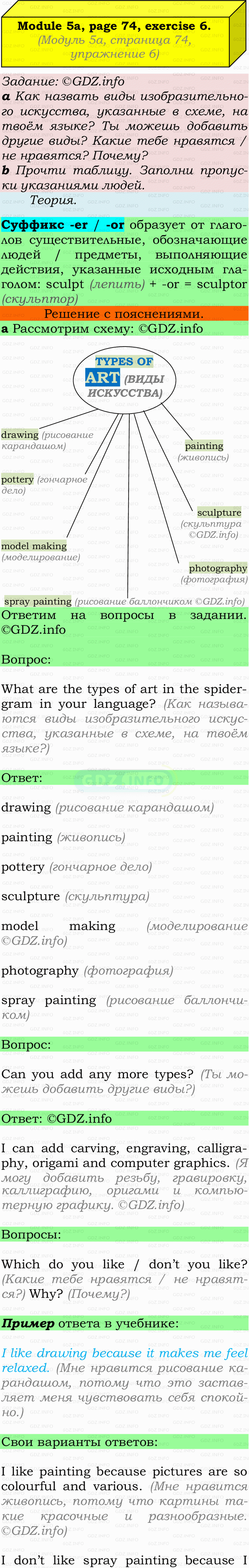 Фото подробного решения: Module 5, Страница 74-75, Номер 6 из ГДЗ по Английскому языку 9 класс: Ваулина (Учебник Spotlight)