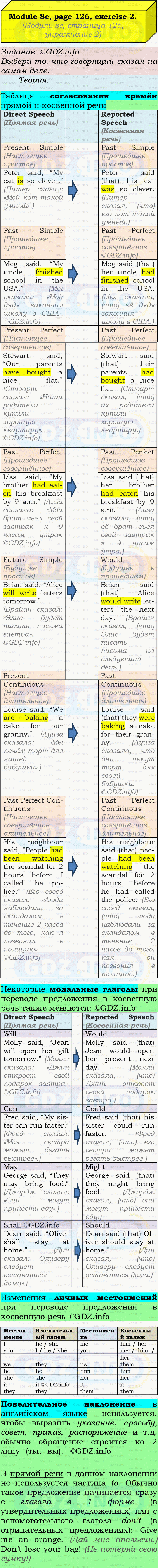 Фото подробного решения: Module 8, Страница 126-127, Номер 2 из ГДЗ по Английскому языку 9 класс: Ваулина (Учебник Spotlight)