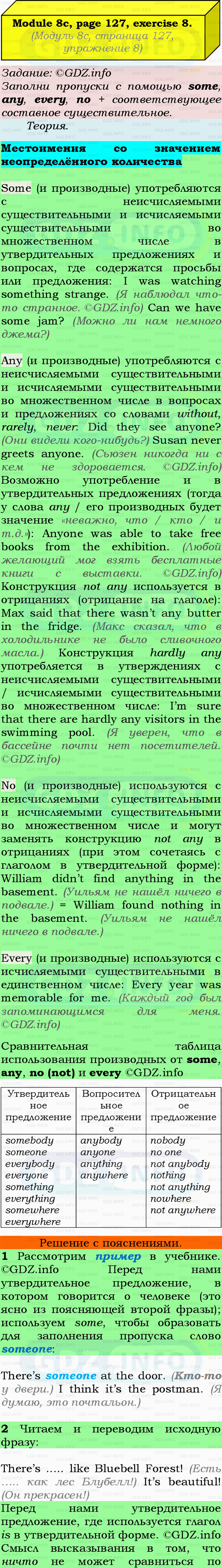 Фото подробного решения: Module 8, Страница 126-127, Номер 8 из ГДЗ по Английскому языку 9 класс: Ваулина (Учебник Spotlight)