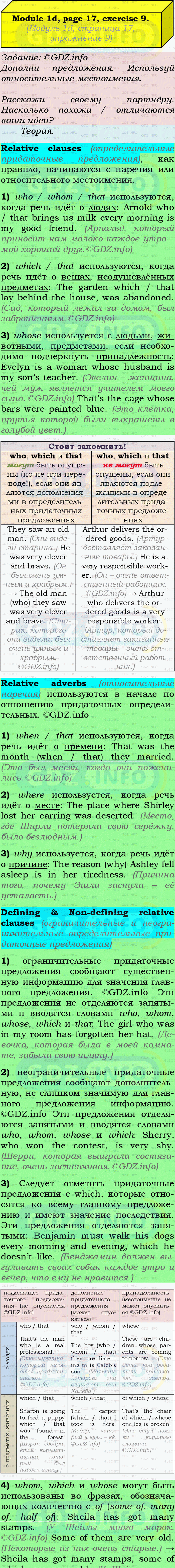 Фото подробного решения: Module 1, Страница 16-17, Номер 9 из ГДЗ по Английскому языку 9 класс: Ваулина (Учебник Spotlight)