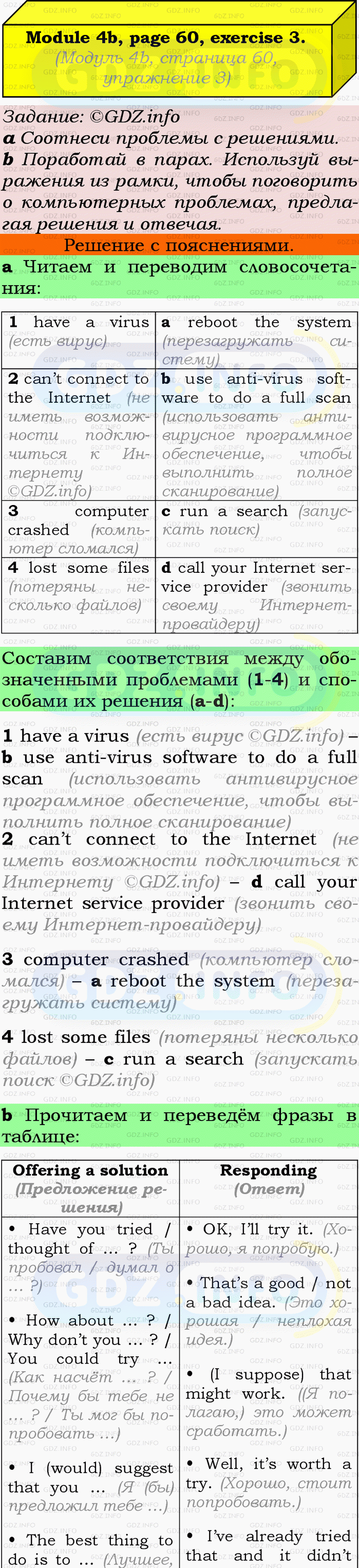 Фото подробного решения: Module 4, Страница 60-61, Номер 3 из ГДЗ по Английскому языку 9 класс: Ваулина (Учебник Spotlight)