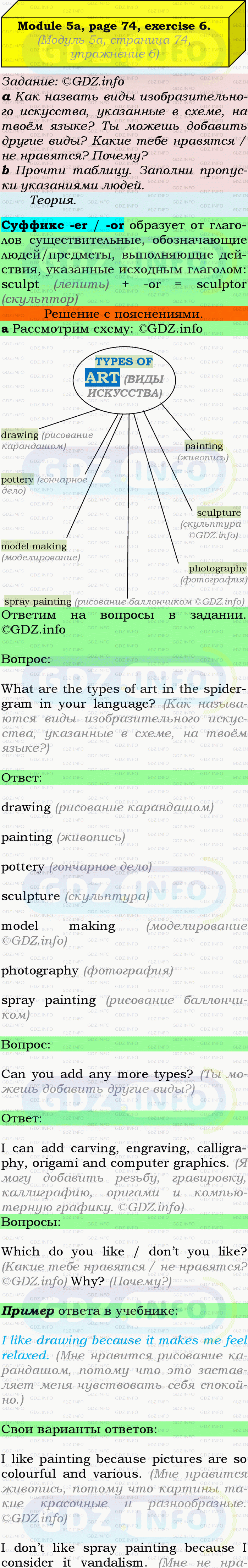 Фото подробного решения: Module 5, Страница 74-75, Номер 6 из ГДЗ по Английскому языку 9 класс: Ваулина (Учебник Spotlight)