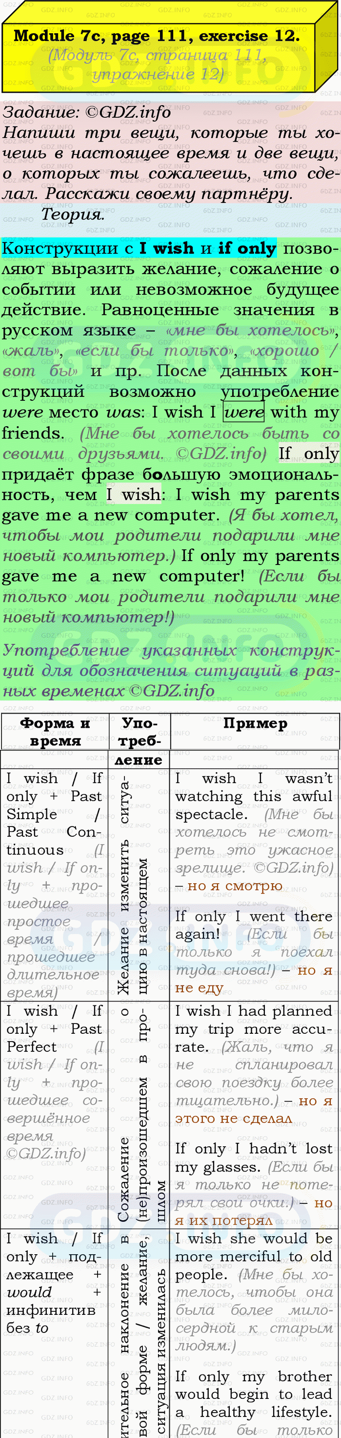 Фото подробного решения: Module 7, Страница 110-111, Номер 12 из ГДЗ по Английскому языку 9 класс: Ваулина (Учебник Spotlight)