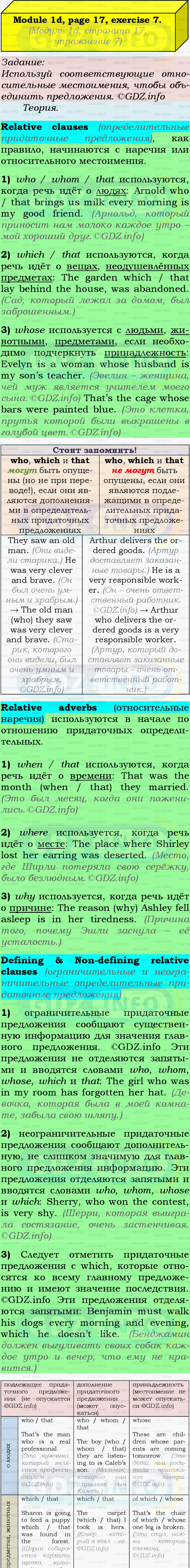 Фото подробного решения: Module 1, Страница 16-17, Номер 7 из ГДЗ по Английскому языку 9 класс: Ваулина (Учебник Spotlight)