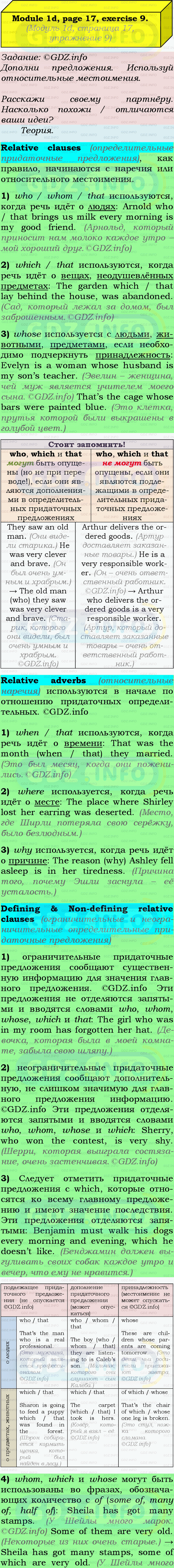 Фото подробного решения: Module 1, Страница 16-17, Номер 9 из ГДЗ по Английскому языку 9 класс: Ваулина (Учебник Spotlight)