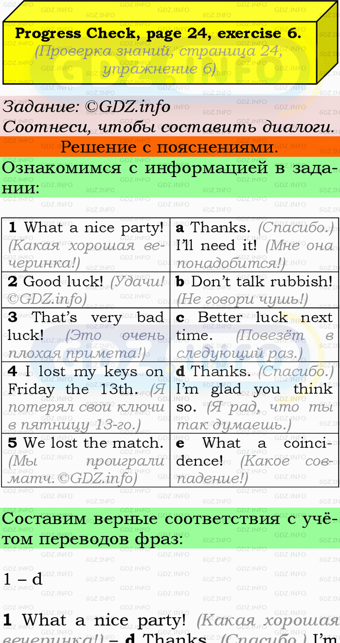 Фото подробного решения: Module 1, Страница 24, Номер 6 из ГДЗ по Английскому языку 9 класс: Ваулина (Учебник Spotlight)
