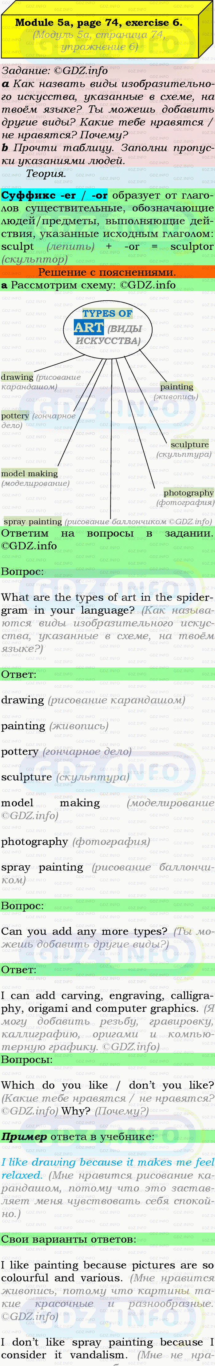 Фото подробного решения: Module 5, Страница 74-75, Номер 6 из ГДЗ по Английскому языку 9 класс: Ваулина (Учебник Spotlight)