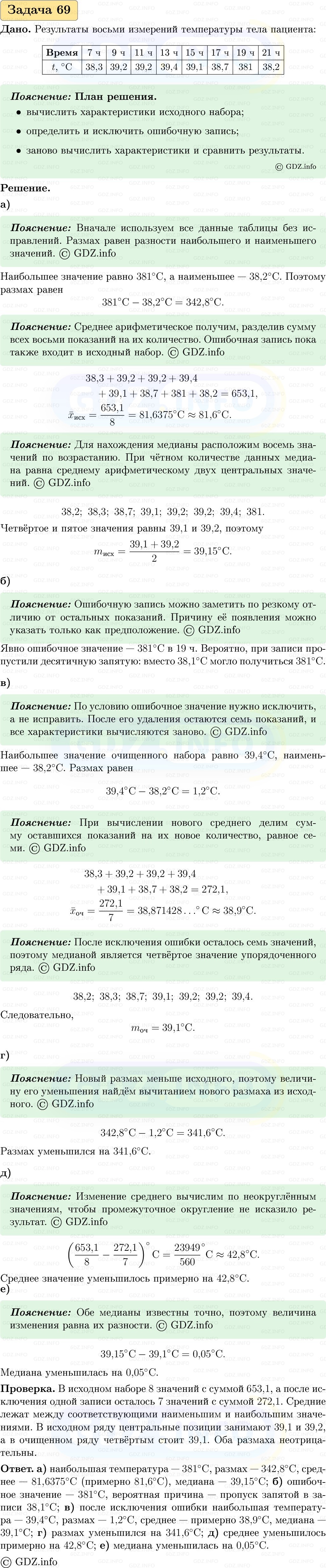 Фото решения 1: Номер №69, Часть 1 из ГДЗ по Вероятности и статистике 7-9 класс: Высоцкий И.Р. 2023г. Фото решения 1: Номер №69, Часть 1 из ГДЗ по Вероятности и статистике 7-9 класс: Высоцкий И.Р. 2023г.