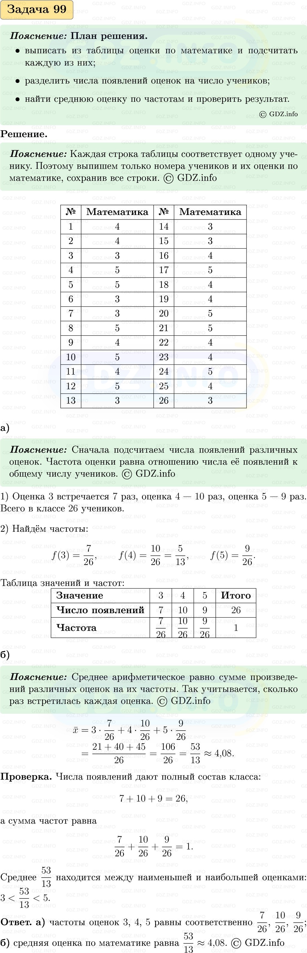 Фото решения 1: Номер №99, Часть 1 из ГДЗ по Вероятности и статистике 7-9 класс: Высоцкий И.Р. 2023г.