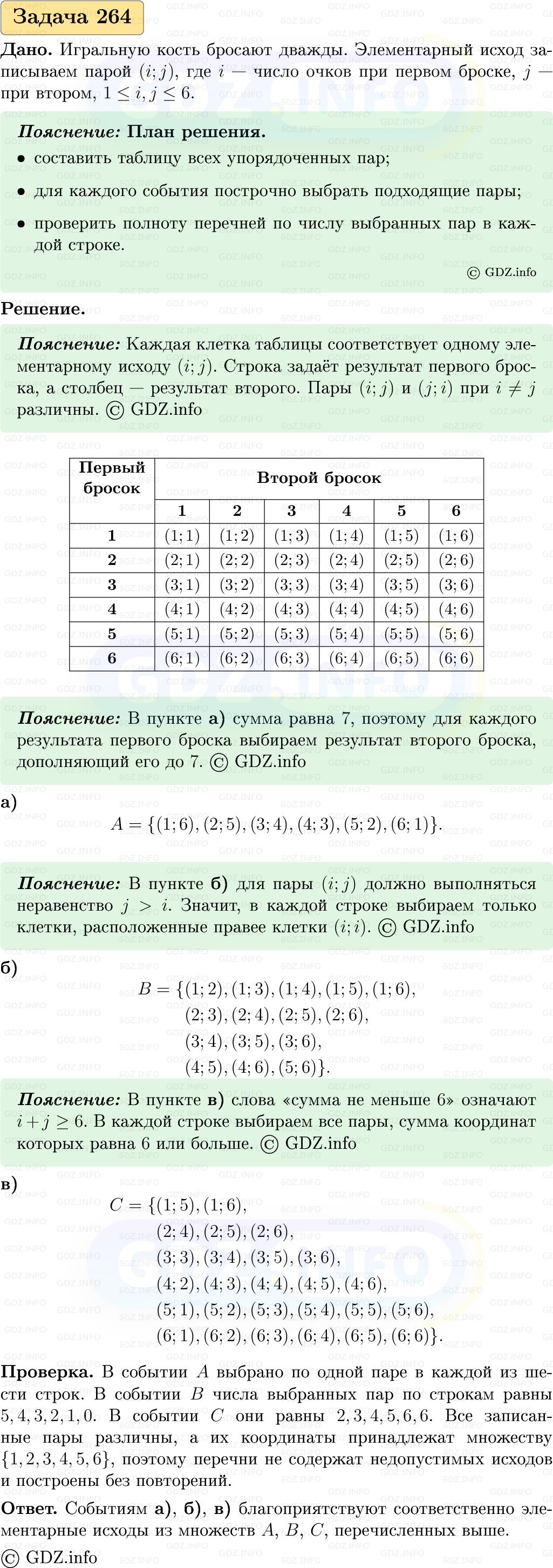 Фото решения 1: Номер №264, Часть 1 из ГДЗ по Вероятности и статистике 7-9 класс: Высоцкий И.Р. 2023г. Фото решения 1: Номер №264, Часть 1 из ГДЗ по Вероятности и статистике 7-9 класс: Высоцкий И.Р. 2023г.