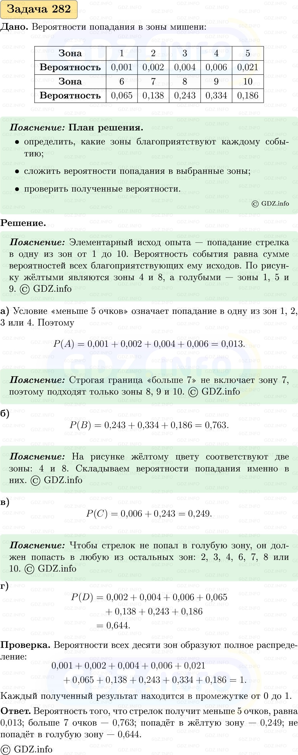 Фото решения 1: Номер №282, Часть 1 из ГДЗ по Вероятности и статистике 7-9 класс: Высоцкий И.Р. 2023г. Фото решения 1: Номер №282, Часть 1 из ГДЗ по Вероятности и статистике 7-9 класс: Высоцкий И.Р. 2023г.