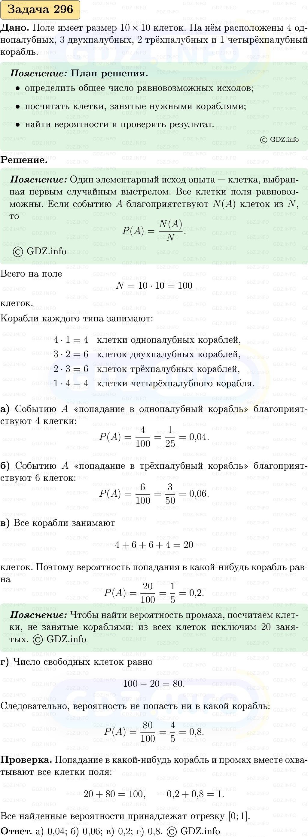 Фото решения 1: Номер №296, Часть 1 из ГДЗ по Вероятности и статистике 7-9 класс: Высоцкий И.Р. 2023г. Фото решения 1: Номер №296, Часть 1 из ГДЗ по Вероятности и статистике 7-9 класс: Высоцкий И.Р. 2023г.
