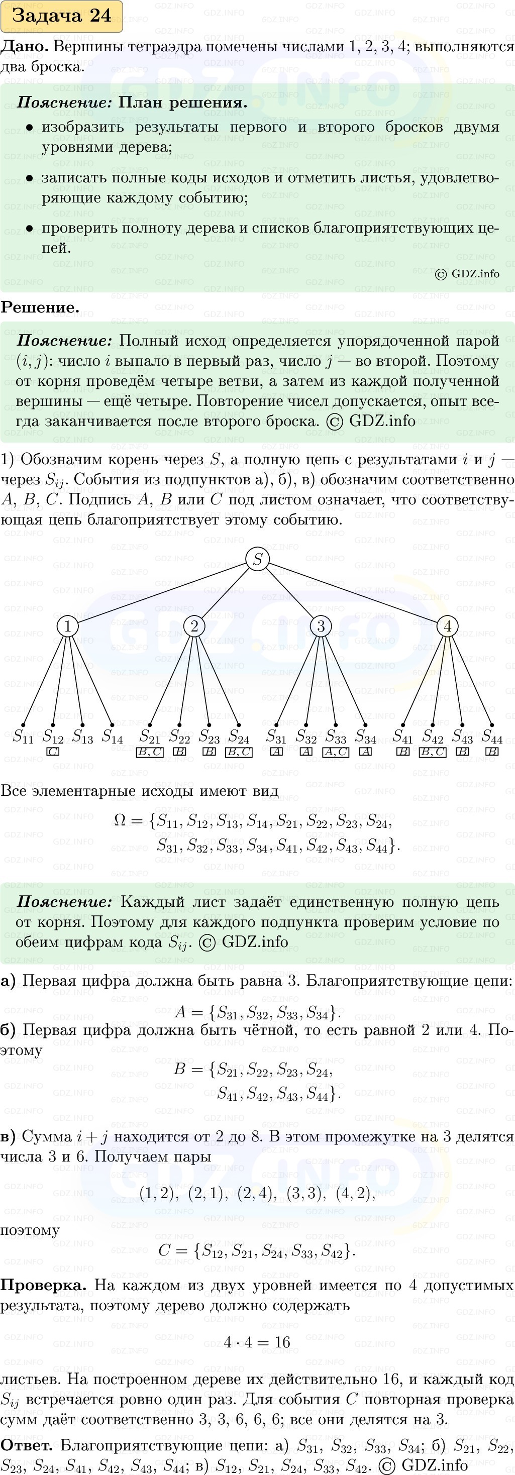 Фото решения 1: Номер №24, Часть 2 из ГДЗ по Вероятности и статистике 7-9 класс: Высоцкий И.Р. 2023г. Фото решения 1: Номер №24, Часть 2 из ГДЗ по Вероятности и статистике 7-9 класс: Высоцкий И.Р. 2023г.