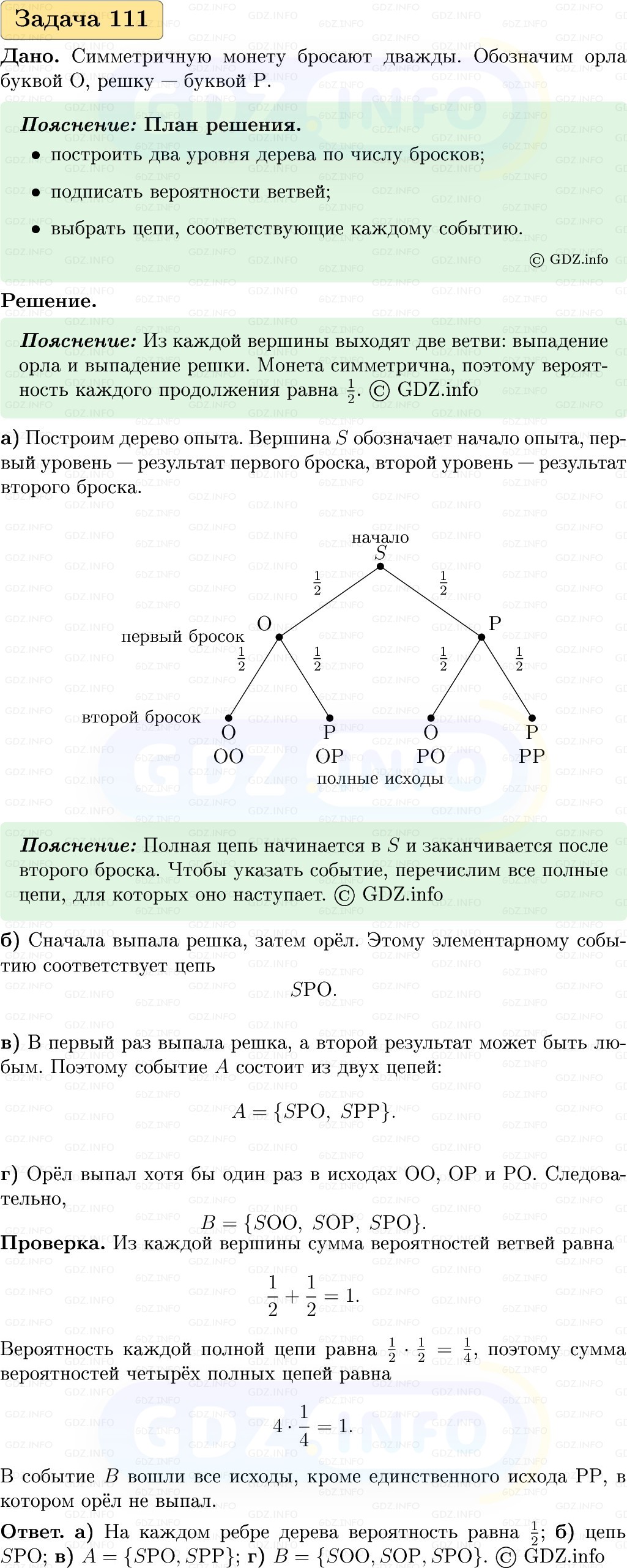 Фото решения 1: Номер №111, Часть 2 из ГДЗ по Вероятности и статистике 7-9 класс: Высоцкий И.Р. 2023г. Фото решения 1: Номер №111, Часть 2 из ГДЗ по Вероятности и статистике 7-9 класс: Высоцкий И.Р. 2023г.