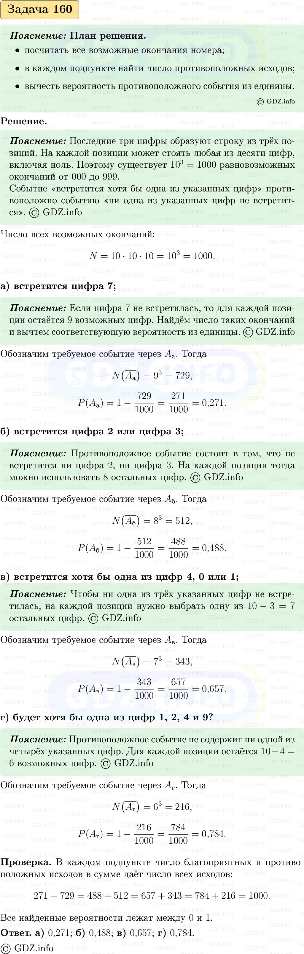 Фото решения 1: Номер №160, Часть 2 из ГДЗ по Вероятности и статистике 7-9 класс: Высоцкий И.Р. 2023г. Фото решения 1: Номер №160, Часть 2 из ГДЗ по Вероятности и статистике 7-9 класс: Высоцкий И.Р. 2023г.
