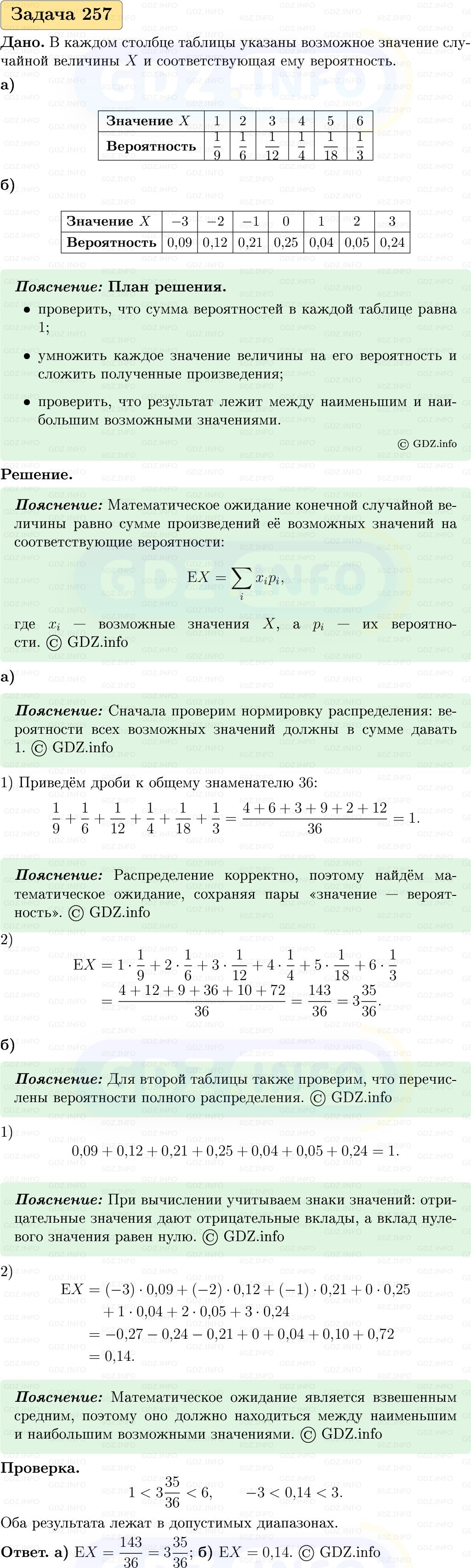 Фото решения 1: Номер №257, Часть 2 из ГДЗ по Вероятности и статистике 7-9 класс: Высоцкий И.Р. 2023г. Фото решения 1: Номер №257, Часть 2 из ГДЗ по Вероятности и статистике 7-9 класс: Высоцкий И.Р. 2023г.