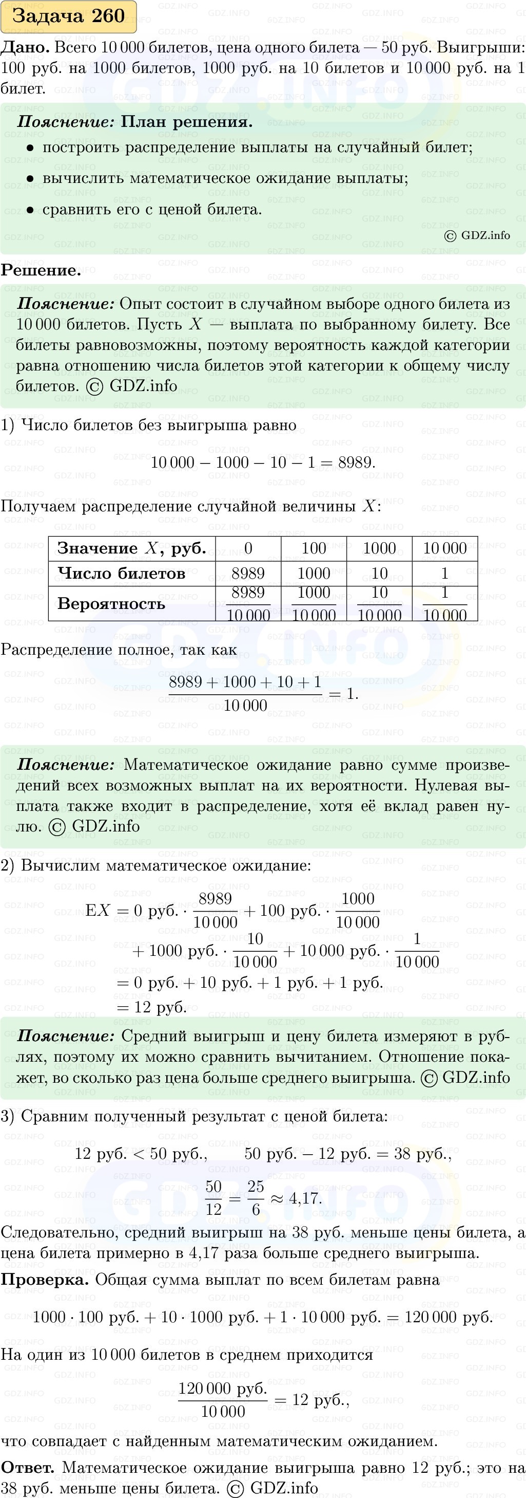 Фото решения 1: Номер №260, Часть 2 из ГДЗ по Вероятности и статистике 7-9 класс: Высоцкий И.Р. 2023г. Фото решения 1: Номер №260, Часть 2 из ГДЗ по Вероятности и статистике 7-9 класс: Высоцкий И.Р. 2023г.