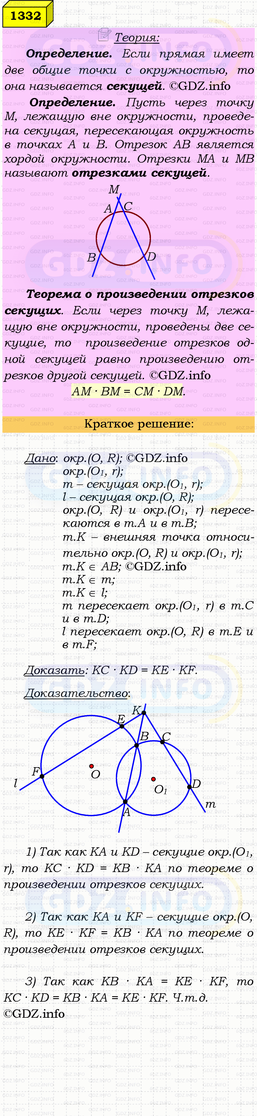 Фото решения 4: Номер №1332 из ГДЗ по Геометрии 7-9 класс: Атанасян Л.С. 2023г. Фото решения 4: Номер №1332 из ГДЗ по Геометрии 7-9 класс: Атанасян Л.С. 2023г.