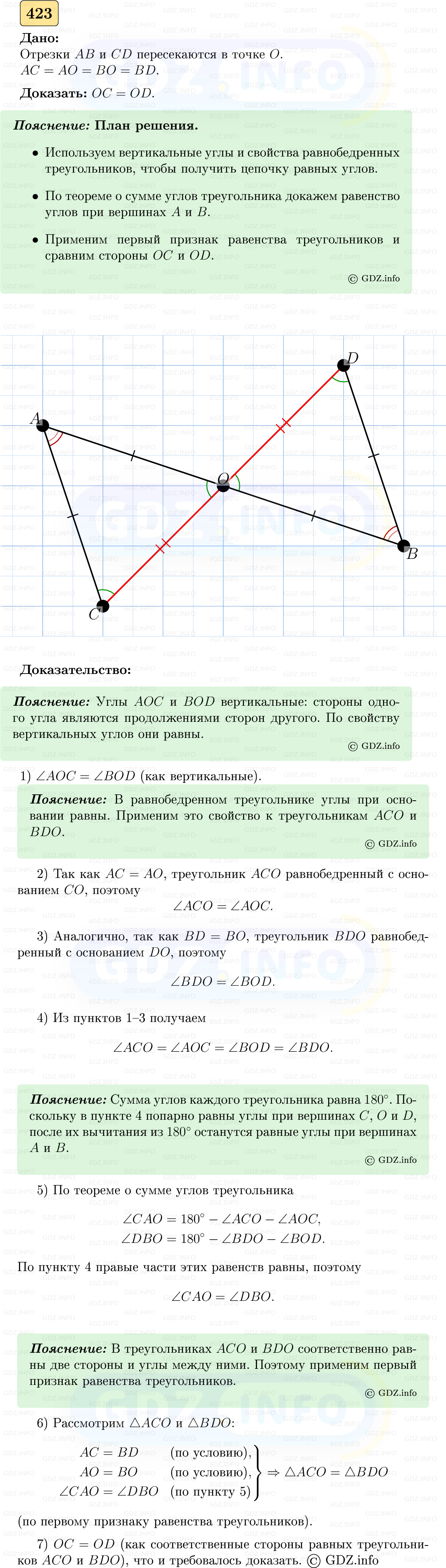 Фото решения 5: Номер №423 из ГДЗ по Геометрии 7-9 класс: Атанасян Л.С. 2023г. Фото решения 5: Номер №423 из ГДЗ по Геометрии 7-9 класс: Атанасян Л.С. 2023г.