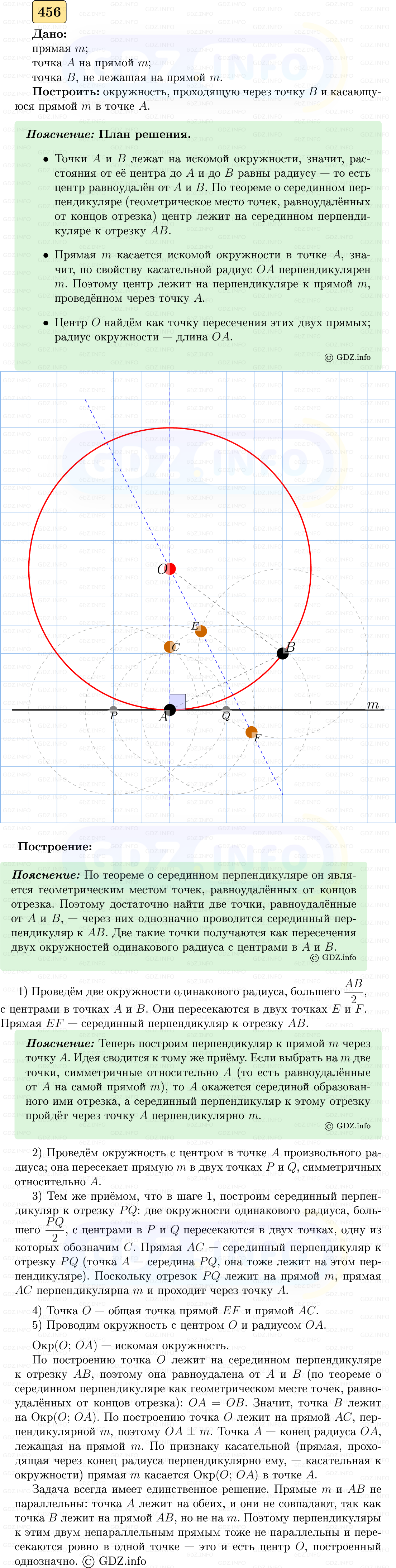 Фото решения 5: Номер №456 из ГДЗ по Геометрии 7-9 класс: Атанасян Л.С. 2023г. Фото решения 5: Номер №456 из ГДЗ по Геометрии 7-9 класс: Атанасян Л.С. 2023г.