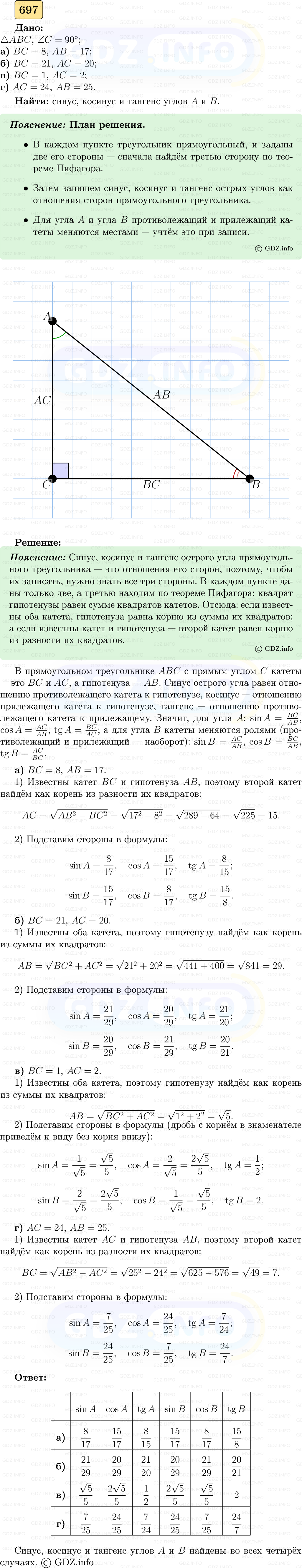 Фото решения 5: Номер №697 из ГДЗ по Геометрии 7-9 класс: Атанасян Л.С. 2023г. Фото решения 5: Номер №697 из ГДЗ по Геометрии 7-9 класс: Атанасян Л.С. 2023г.