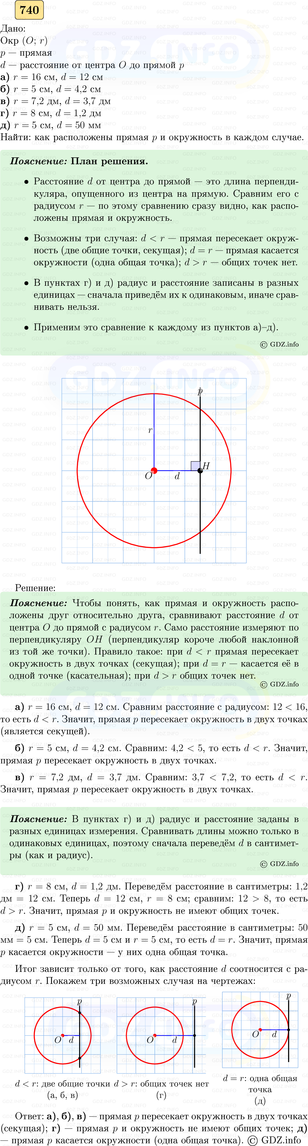 Фото решения 5: Номер №740 из ГДЗ по Геометрии 7-9 класс: Атанасян Л.С. 2023г.