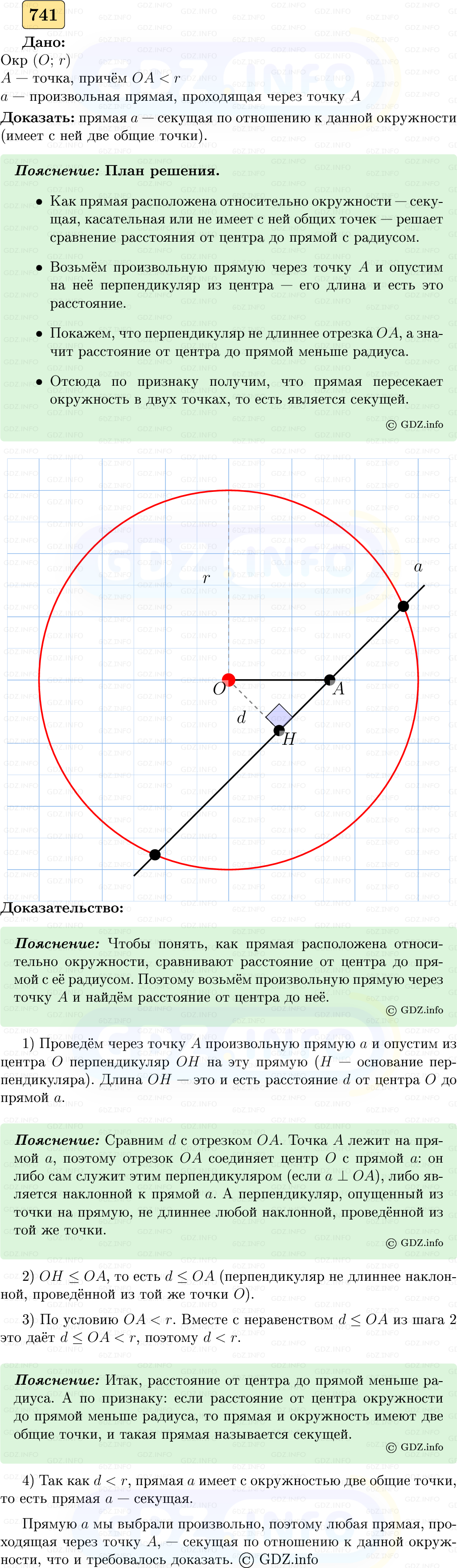 Фото решения 5: Номер №741 из ГДЗ по Геометрии 7-9 класс: Атанасян Л.С. 2023г. Фото решения 5: Номер №741 из ГДЗ по Геометрии 7-9 класс: Атанасян Л.С. 2023г.