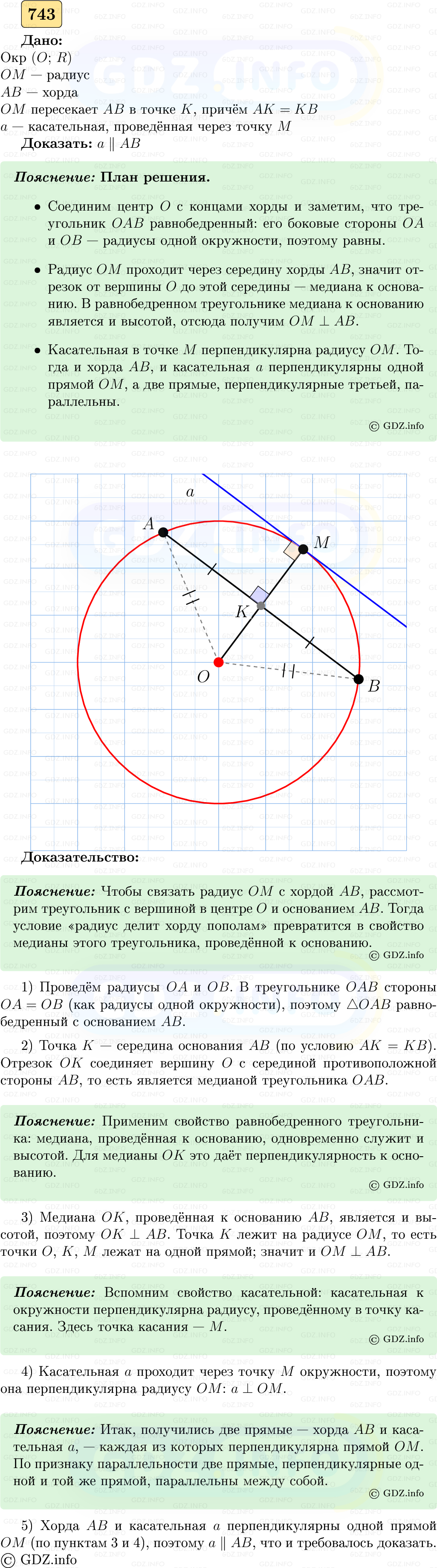 Фото решения 5: Номер №743 из ГДЗ по Геометрии 7-9 класс: Атанасян Л.С. 2023г. Фото решения 5: Номер №743 из ГДЗ по Геометрии 7-9 класс: Атанасян Л.С. 2023г.