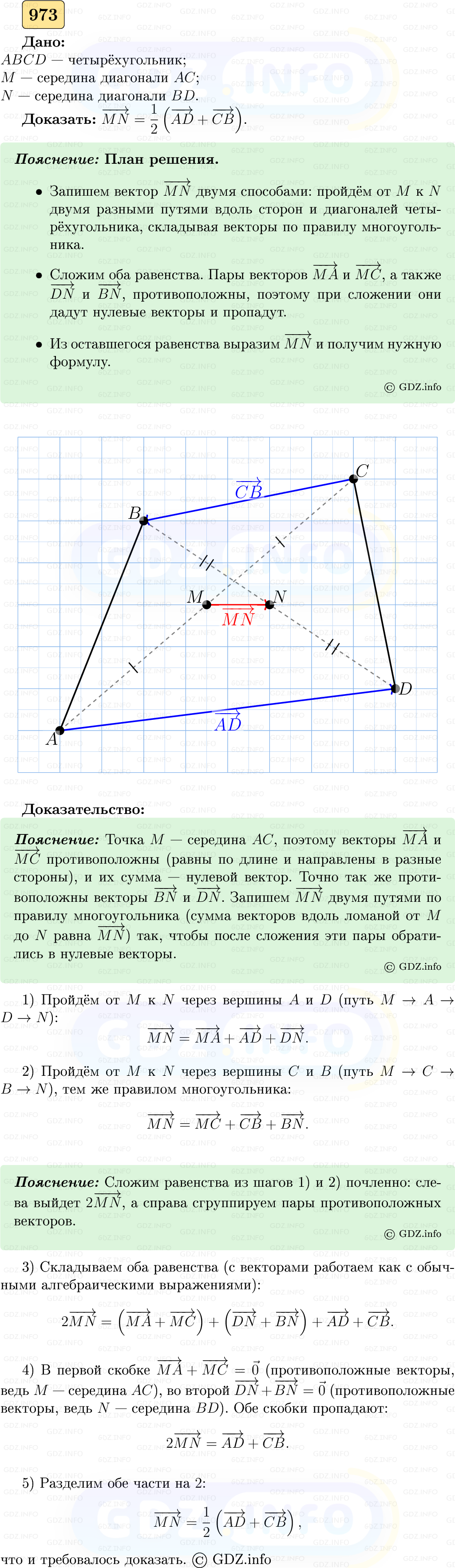 Фото решения 5: Номер №973 из ГДЗ по Геометрии 7-9 класс: Атанасян Л.С. 2023г. Фото решения 5: Номер №973 из ГДЗ по Геометрии 7-9 класс: Атанасян Л.С. 2023г.