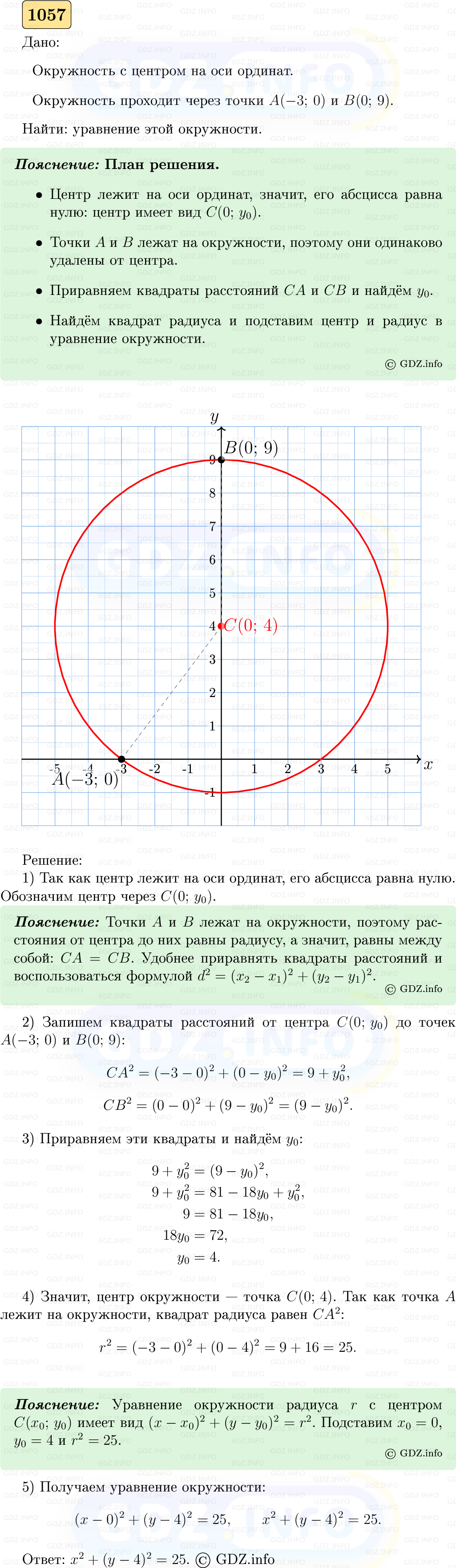 Фото решения 5: Номер №1057 из ГДЗ по Геометрии 7-9 класс: Атанасян Л.С. 2023г. Фото решения 5: Номер №1057 из ГДЗ по Геометрии 7-9 класс: Атанасян Л.С. 2023г.