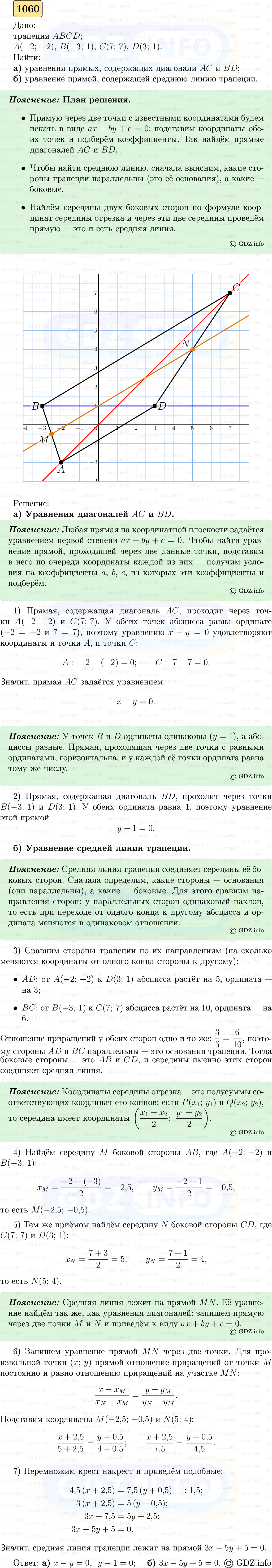 Фото решения 5: Номер №1060 из ГДЗ по Геометрии 7-9 класс: Атанасян Л.С. 2023г. Фото решения 5: Номер №1060 из ГДЗ по Геометрии 7-9 класс: Атанасян Л.С. 2023г.