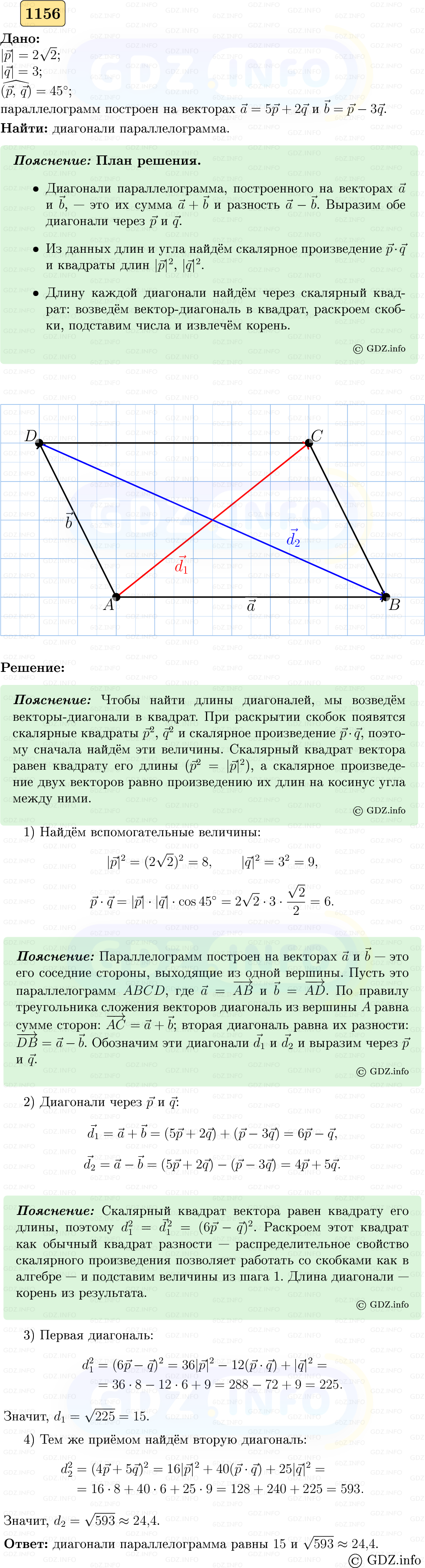 Фото решения 5: Номер №1156 из ГДЗ по Геометрии 7-9 класс: Атанасян Л.С. 2023г. Фото решения 5: Номер №1156 из ГДЗ по Геометрии 7-9 класс: Атанасян Л.С. 2023г.