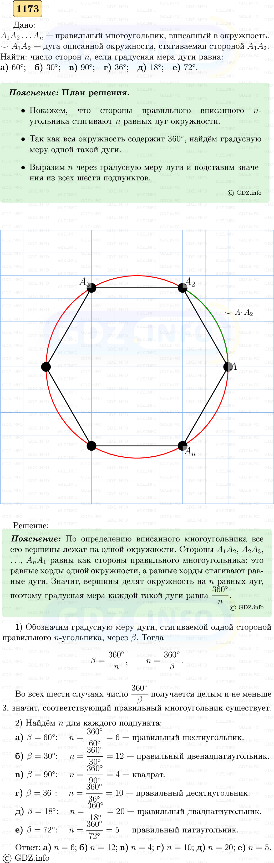 Фото решения 5: Номер №1173 из ГДЗ по Геометрии 7-9 класс: Атанасян Л.С. 2023г. Фото решения 5: Номер №1173 из ГДЗ по Геометрии 7-9 класс: Атанасян Л.С. 2023г.