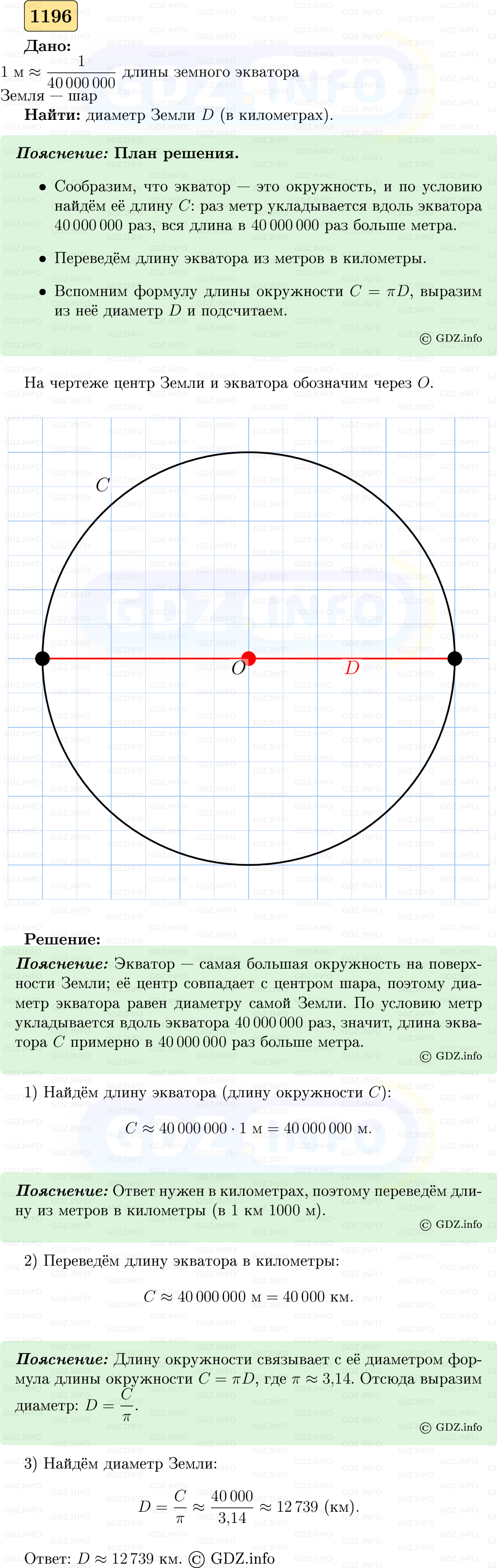 Фото решения 5: Номер №1196 из ГДЗ по Геометрии 7-9 класс: Атанасян Л.С. 2023г.