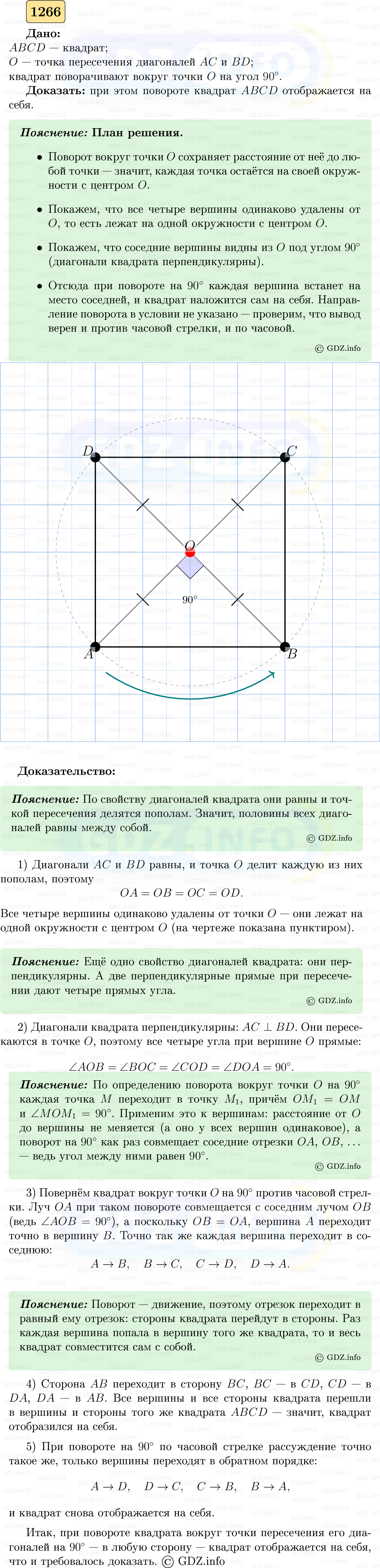 Фото решения 5: Номер №1266 из ГДЗ по Геометрии 7-9 класс: Атанасян Л.С. 2023г. Фото решения 5: Номер №1266 из ГДЗ по Геометрии 7-9 класс: Атанасян Л.С. 2023г.