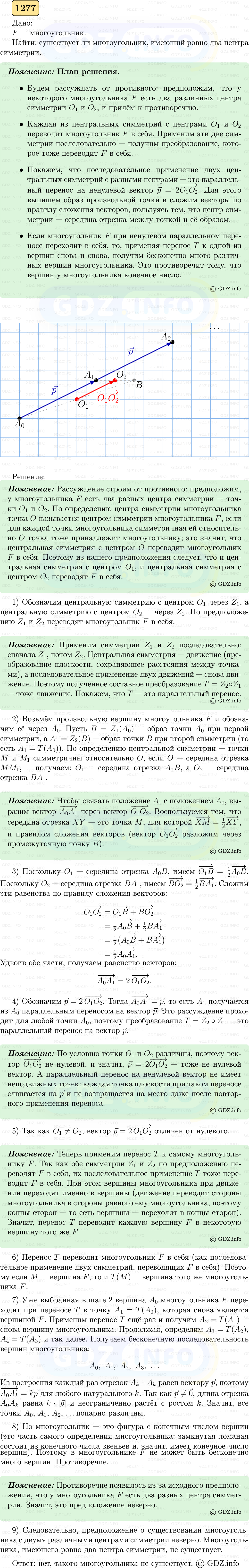 Фото решения 5: Номер №1277 из ГДЗ по Геометрии 7-9 класс: Атанасян Л.С. 2023г. Фото решения 5: Номер №1277 из ГДЗ по Геометрии 7-9 класс: Атанасян Л.С. 2023г.