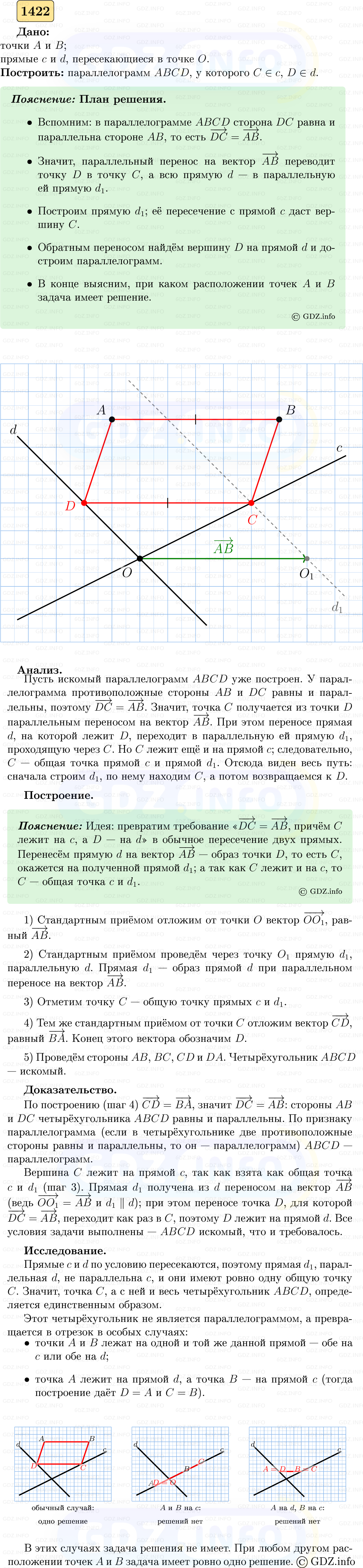 Фото решения 5: Номер №1422 из ГДЗ по Геометрии 7-9 класс: Атанасян Л.С. 2023г. (2)