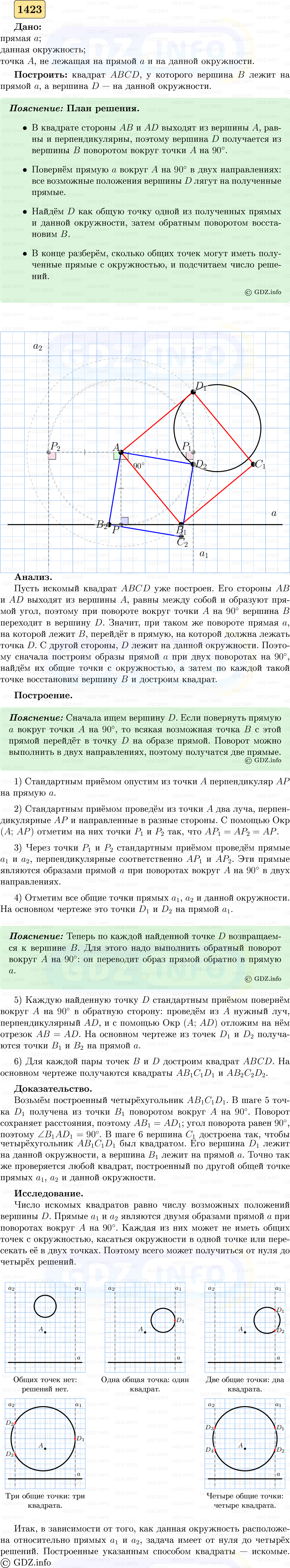 Фото решения 5: Номер №1423 из ГДЗ по Геометрии 7-9 класс: Атанасян Л.С. 2023г. (2) Фото решения 5: Номер №1423 из ГДЗ по Геометрии 7-9 класс: Атанасян Л.С. 2023г. (2)