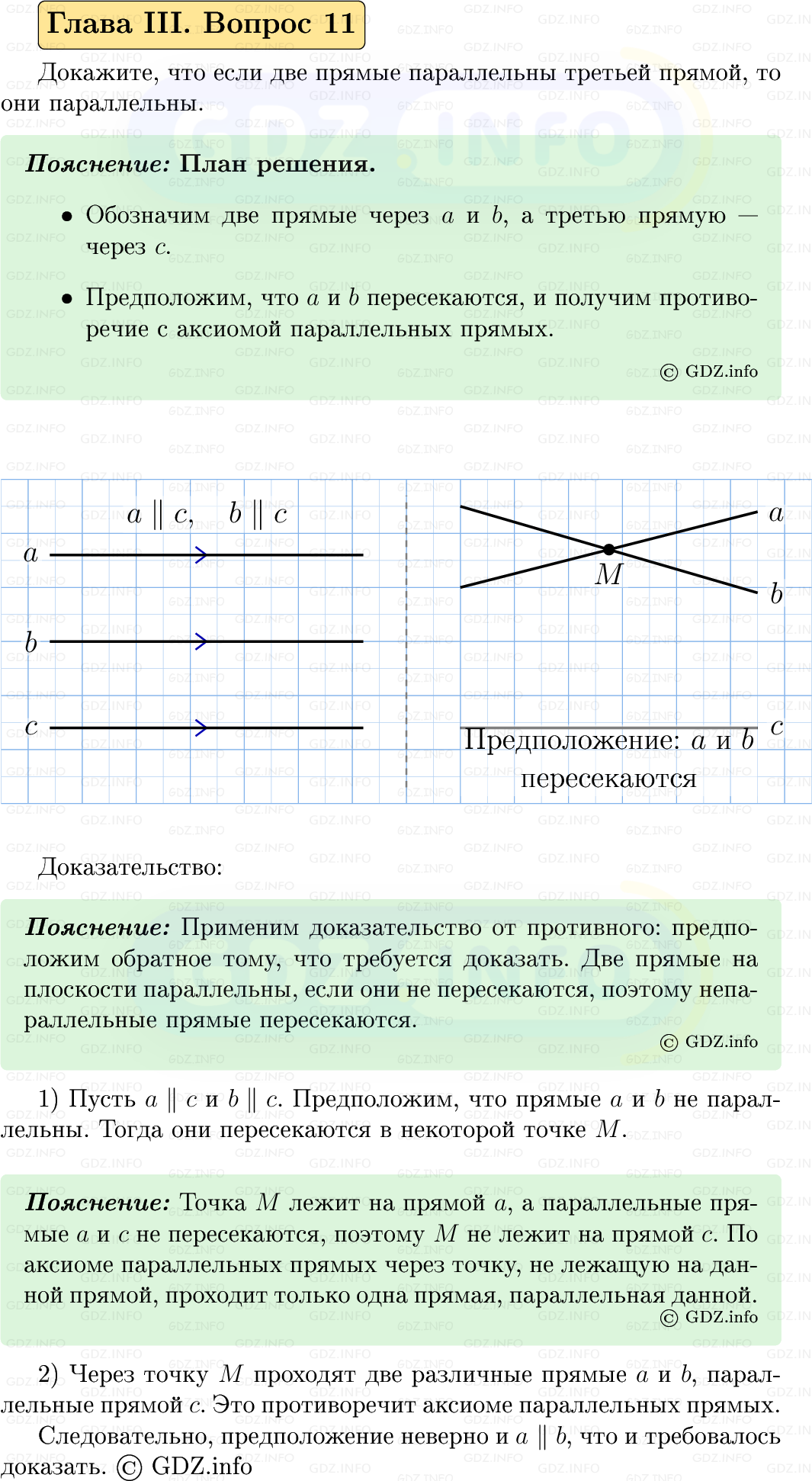 Фото решения 5: Вопросы для повторения к главе 3 №11 из ГДЗ по Геометрии 7-9 класс: Атанасян Л.С. 2023г.