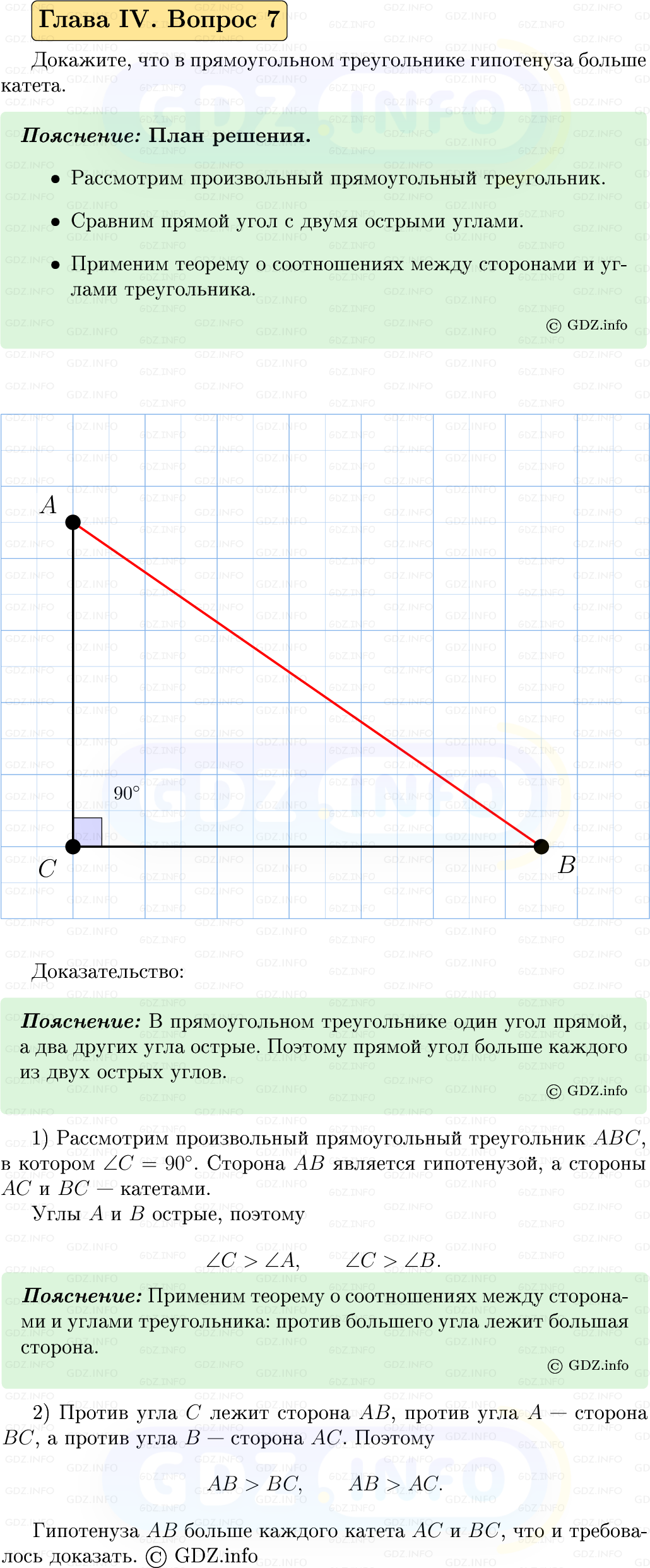 Фото решения 5: Вопросы для повторения к главе 4 №7 из ГДЗ по Геометрии 7-9 класс: Атанасян Л.С. 2023г.