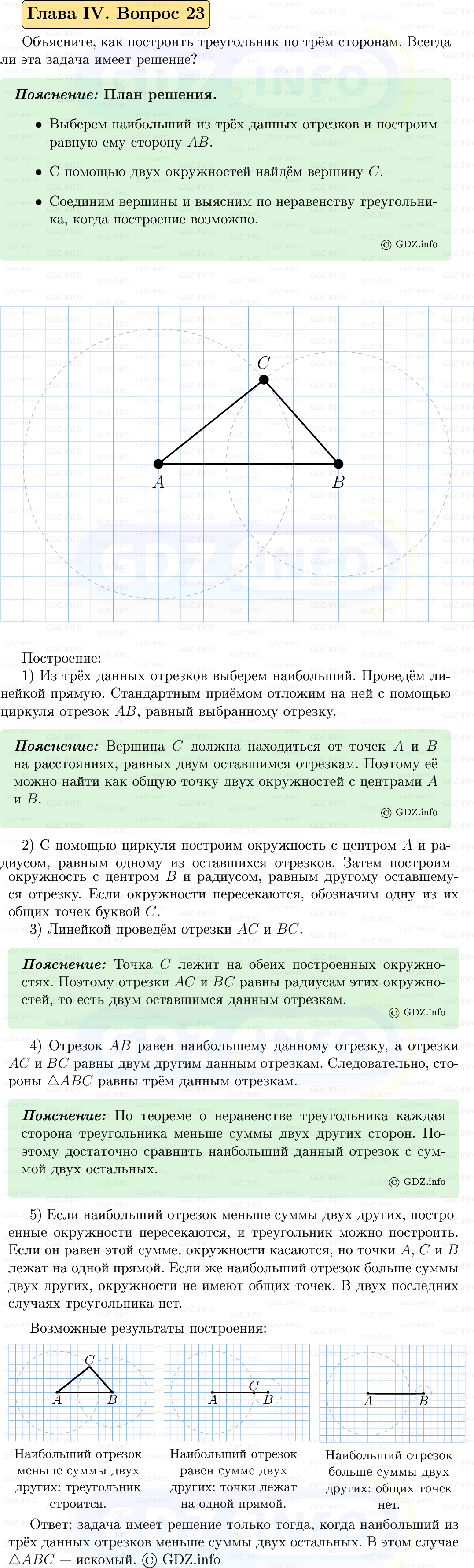 Фото решения 5: Вопросы для повторения к главе 4 №23 из ГДЗ по Геометрии 7-9 класс: Атанасян Л.С. 2023г.