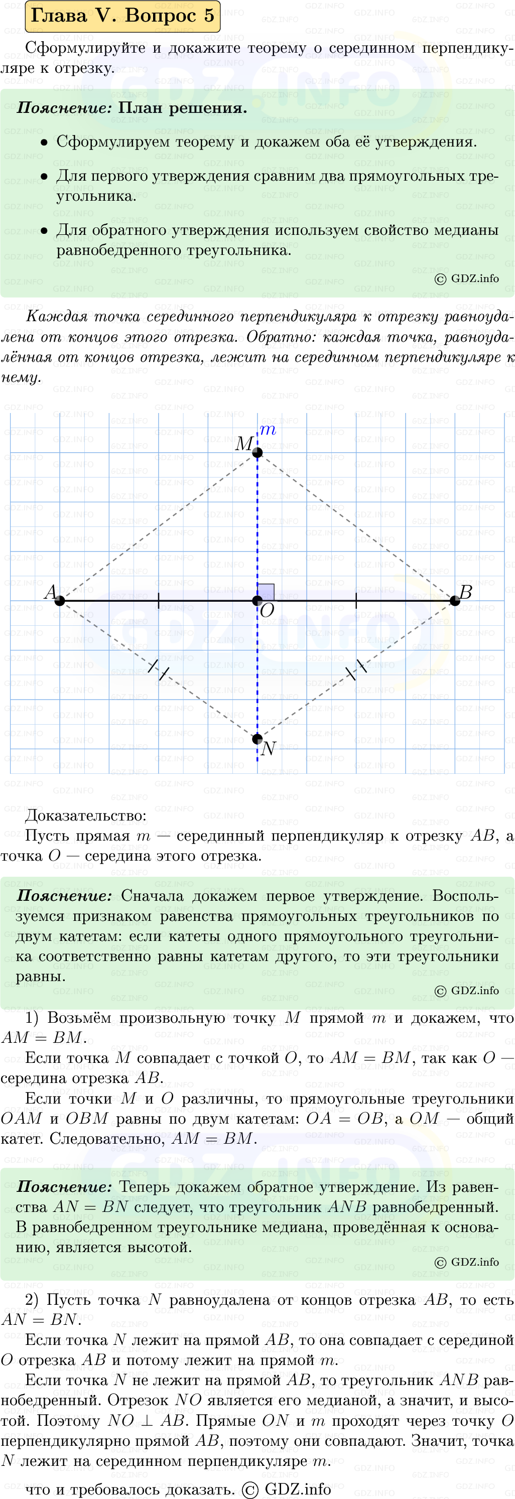Фото решения 5: Вопросы для повторения к главе 5 №5 из ГДЗ по Геометрии 7-9 класс: Атанасян Л.С. 2023г.
