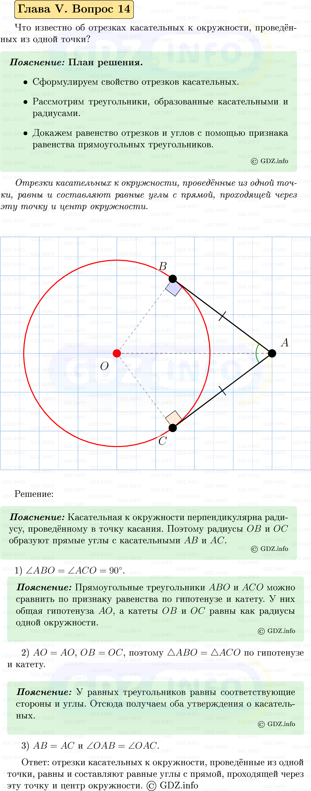 Фото решения 5: Вопросы для повторения к главе 5 №14 из ГДЗ по Геометрии 7-9 класс: Атанасян Л.С. 2023г.