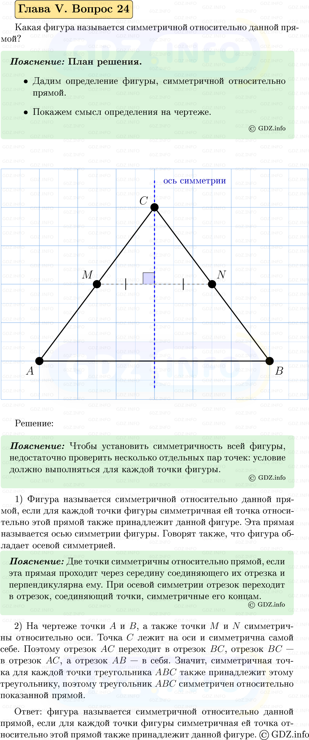 Фото решения 5: Вопросы для повторения к главе 5 №24 из ГДЗ по Геометрии 7-9 класс: Атанасян Л.С. 2023г.